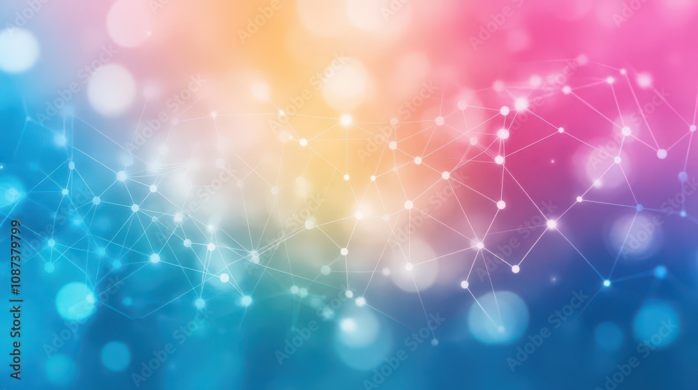 Obraz premium Circuit network in soothing watercolor gradients, a digital pattern meets nature s color palette in abstract form