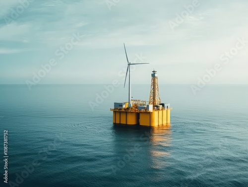 Floating energy platform generates renewable power ocean aerial view technology innovation
