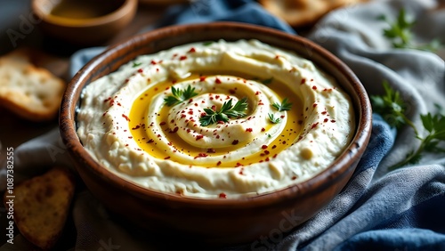 Tirokafteri - Traditional Greek Spicy Feta Cheese Spread (Greek Cuisine) photo