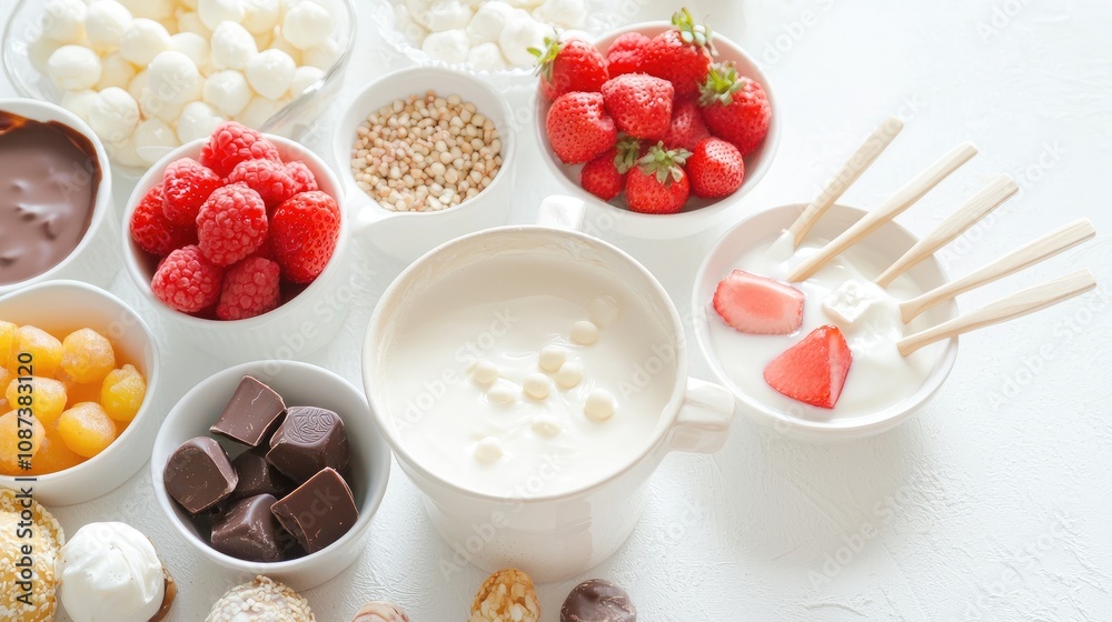 Fresh Fruits and Candies for Sweet Treats and Desserts Fresh Fruits and Candies for Sweet Treats and Desserts