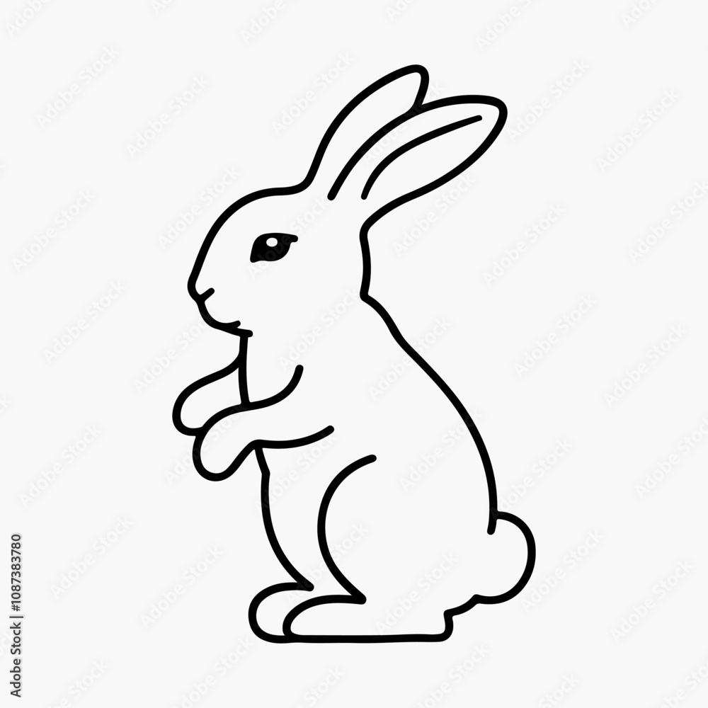 Hand-drawn bunny outline vector art illustration Hand-drawn bunny outline vector art illustration