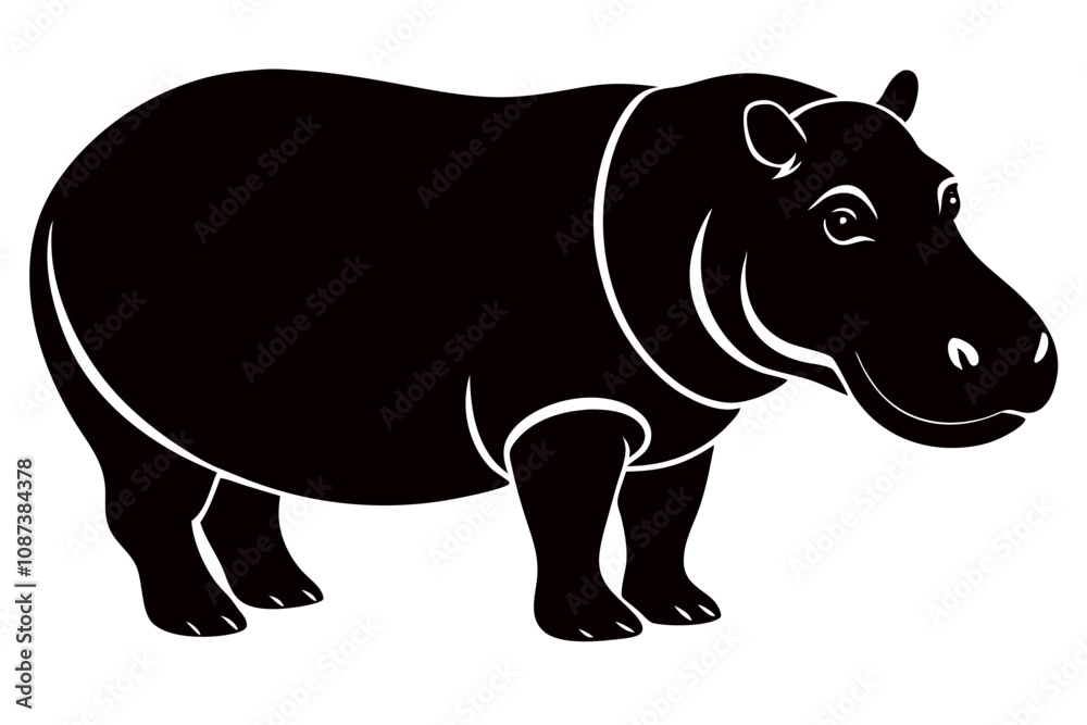 Obraz premium Creative a cute animal line silhouette art design with a white background