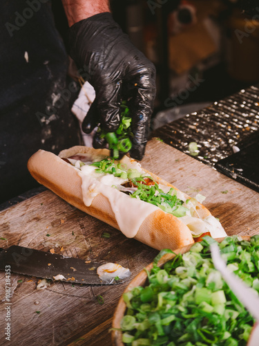 Canvas Print Raclette Preparation with Fresh Ingredients at Vinterland in Oslo