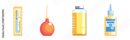 Medicine and Pharmacy Medication for Healthcare Vector Set