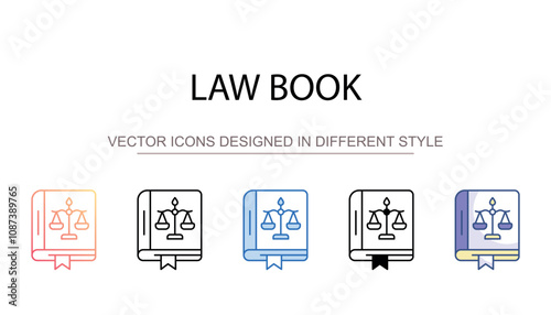 Law Book icon design with white background stock illustration