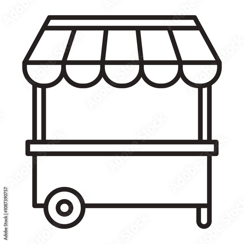 food stall line icon.