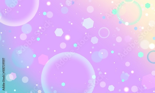 ゆめかわ★きらきら輝くプリズムとシャボンの壁紙背景★