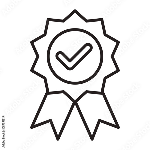 Award Badge with Checkmark line icon.