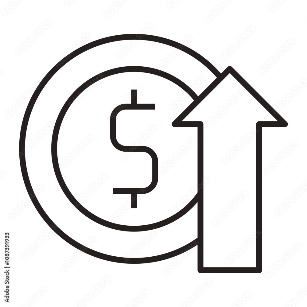 Financial Growth with Upward Trend line icon. Financial Growth with Upward Trend line icon.