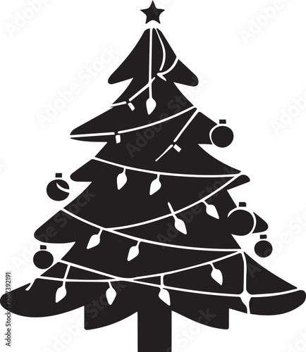  christmas tree silhouette vector illustration