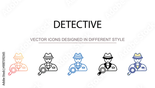 Detective icon design with white background stock illustration