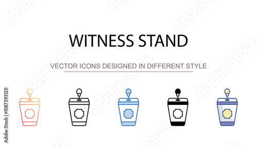 Witness Stand icon design with white background stock illustration