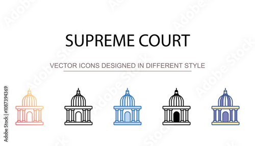 Supreme Court icon design with white background stock illustration