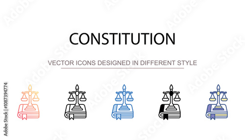 Constitution icon design with white background stock illustration