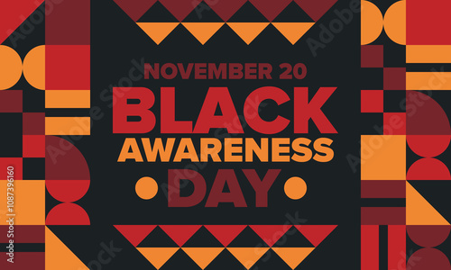 Black Awareness Day. Holiday in Brazil. Afro Brazilians. Celebrate awareness by the black community in November. African and brazilian culture. Black history art. Vector illustration