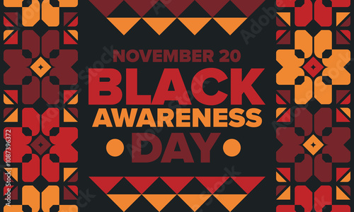 Black Awareness Day. Holiday in Brazil. Afro Brazilians. Celebrate awareness by the black community in November. African and brazilian culture. Black history art. Vector illustration