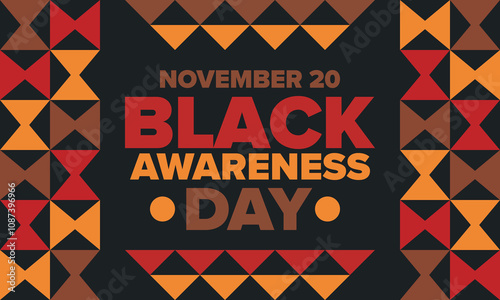 Black Awareness Day. Holiday in Brazil. Afro Brazilians. Celebrate awareness by the black community in November. African and brazilian culture. Black history art. Vector illustration