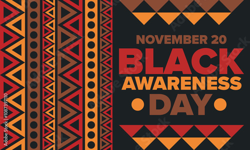 Black Awareness Day. Holiday in Brazil. Afro Brazilians. Celebrate awareness by the black community in November. African and brazilian culture. Black history art. Vector illustration