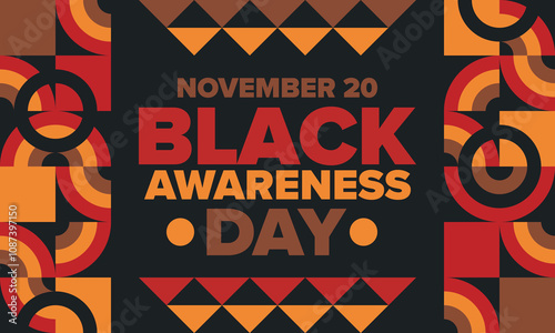 Black Awareness Day. Holiday in Brazil. Afro Brazilians. Celebrate awareness by the black community in November. African and brazilian culture. Black history art. Vector illustration
