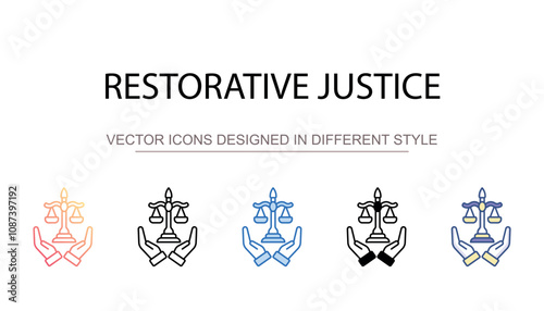 Restorative Justice icon design with white background stock illustration