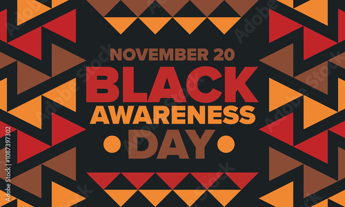 Black Awareness Day. Holiday in Brazil. Afro Brazilians. Celebrate awareness by the black community in November. African and brazilian culture. Black history art. Vector illustration