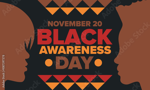 Black Awareness Day. Holiday in Brazil. Afro Brazilians. Celebrate awareness by the black community in November. African and brazilian culture. Black history art. Vector illustration