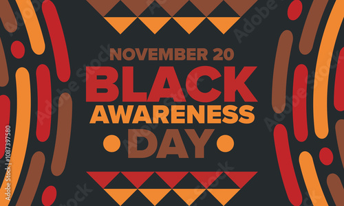 Black Awareness Day. Holiday in Brazil. Afro Brazilians. Celebrate awareness by the black community in November. African and brazilian culture. Black history art. Vector illustration
