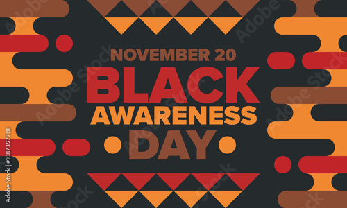 Black Awareness Day. Holiday in Brazil. Afro Brazilians. Celebrate awareness by the black community in November. African and brazilian culture. Black history art. Vector illustration