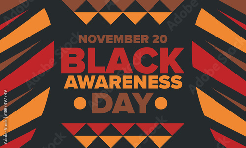 Black Awareness Day. Holiday in Brazil. Afro Brazilians. Celebrate awareness by the black community in November. African and brazilian culture. Black history art. Vector illustration