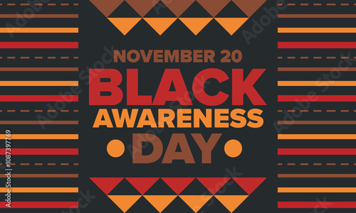 Black Awareness Day. Holiday in Brazil. Afro Brazilians. Celebrate awareness by the black community in November. African and brazilian culture. Black history art. Vector illustration