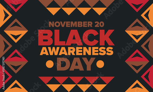 Black Awareness Day. Holiday in Brazil. Afro Brazilians. Celebrate awareness by the black community in November. African and brazilian culture. Black history art. Vector illustration