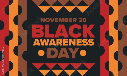 Black Awareness Day. Holiday in Brazil. Afro Brazilians. Celebrate awareness by the black community in November. African and brazilian culture. Black history art. Vector illustration