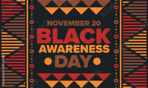 Black Awareness Day. Holiday in Brazil. Afro Brazilians. Celebrate awareness by the black community in November. African and brazilian culture. Black history art. Vector illustration