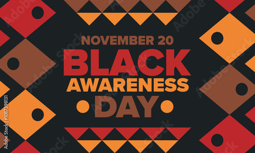 Black Awareness Day. Holiday in Brazil. Afro Brazilians. Celebrate awareness by the black community in November. African and brazilian culture. Black history art. Vector illustration