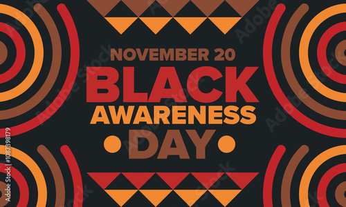 Black Awareness Day. Holiday in Brazil. Afro Brazilians. Celebrate awareness by the black community in November. African and brazilian culture. Black history art. Vector illustration