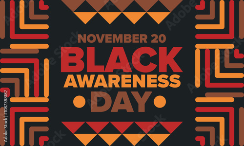 Black Awareness Day. Holiday in Brazil. Afro Brazilians. Celebrate awareness by the black community in November. African and brazilian culture. Black history art. Vector illustration