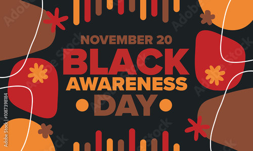 Black Awareness Day. Holiday in Brazil. Afro Brazilians. Celebrate awareness by the black community in November. African and brazilian culture. Black history art. Vector illustration