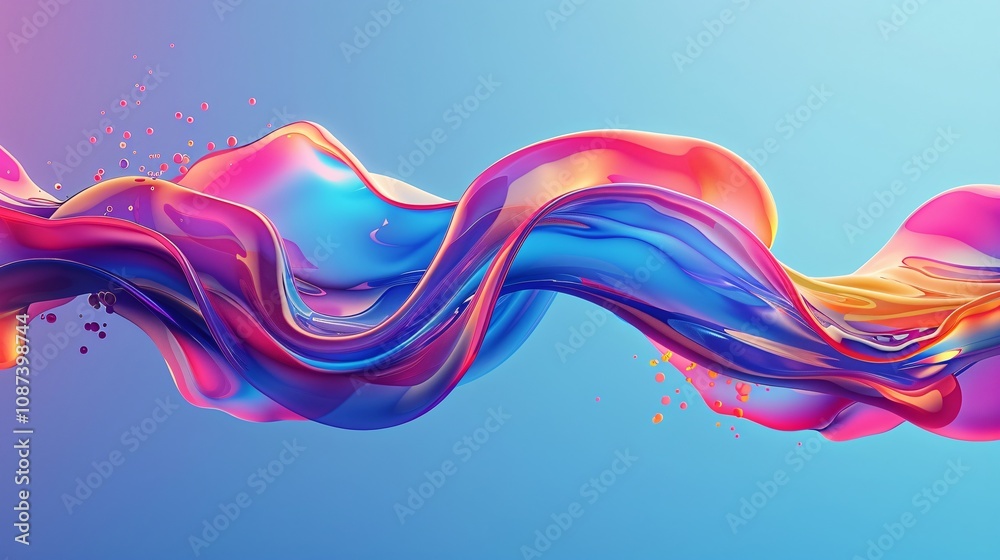 Obraz premium Abstract Colorful Liquid Wave Flowing Dynamic Design