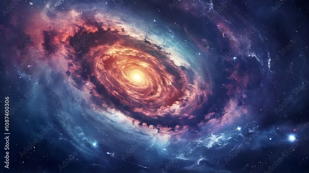 A panoramic view capturing the majestic spiral arms of a galaxy from point of view canvas universe A panoramic view capturing the majestic spiral arms of a galaxy from point of view canvas universe