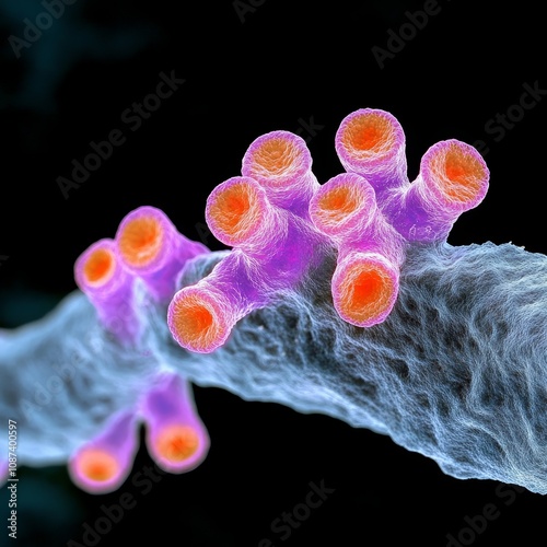 Microscopic 3D Render of Aspergilli Fungi Medical Illustration Healthcare photo