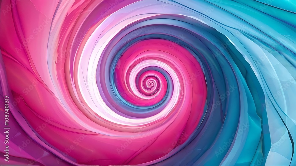Abstract Pink and blue Spiral Tunnel. AI generated Abstract Pink and blue Spiral Tunnel. AI generated