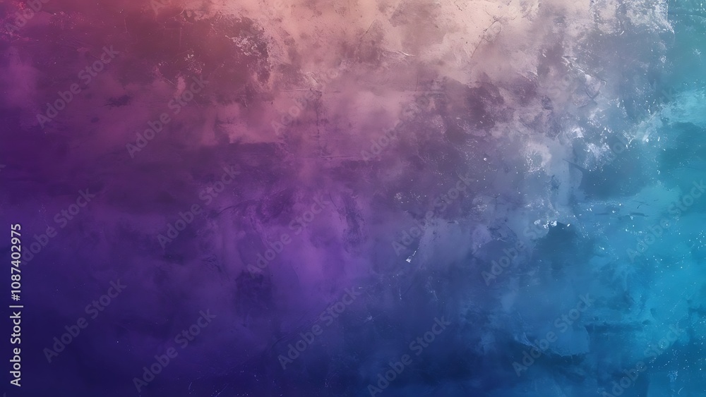 Fototapeta premium backdrop design of the poster is made from grainy noise texture background with abstract purple blue, poster cover banner