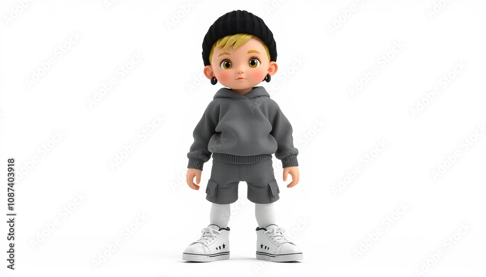 Photo illustration of a child with a cute, punk-style face Photo illustration of a child with a cute, punk-style face