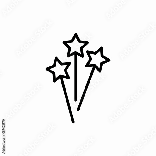 sparklers star party icon vector sign