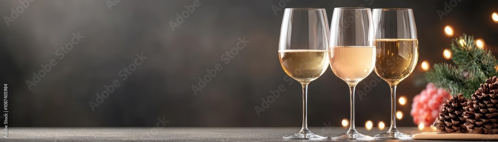 Series of Chardonnay-filled glasses, light golden tones, reflections sparkling, warm and elegant Series of Chardonnay-filled glasses, light golden tones, reflections sparkling, warm and elegant