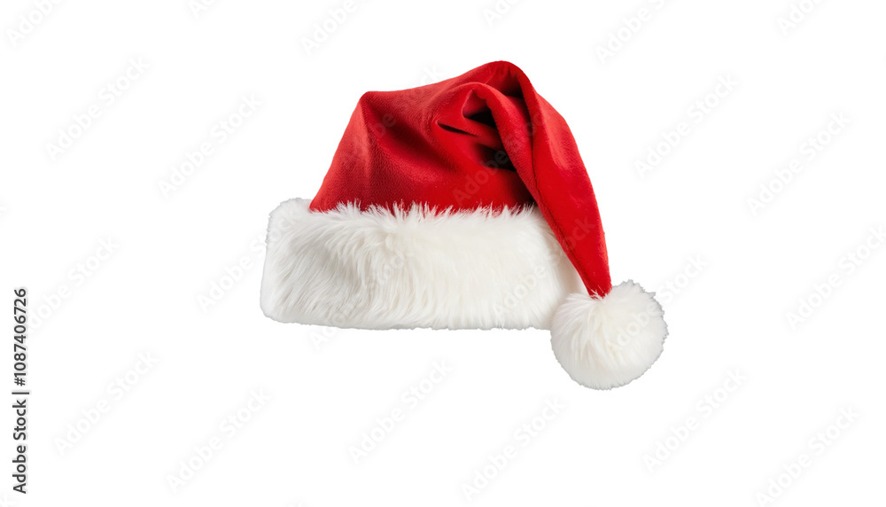 santa claus hat isolated on white generative AI PNG santa claus hat isolated on white generative AI PNG