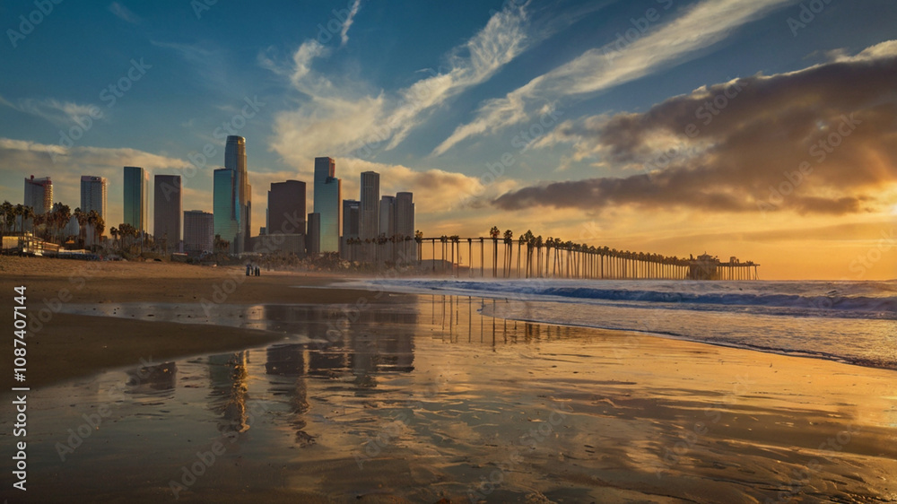 Fototapeta premium sunset on the beach
