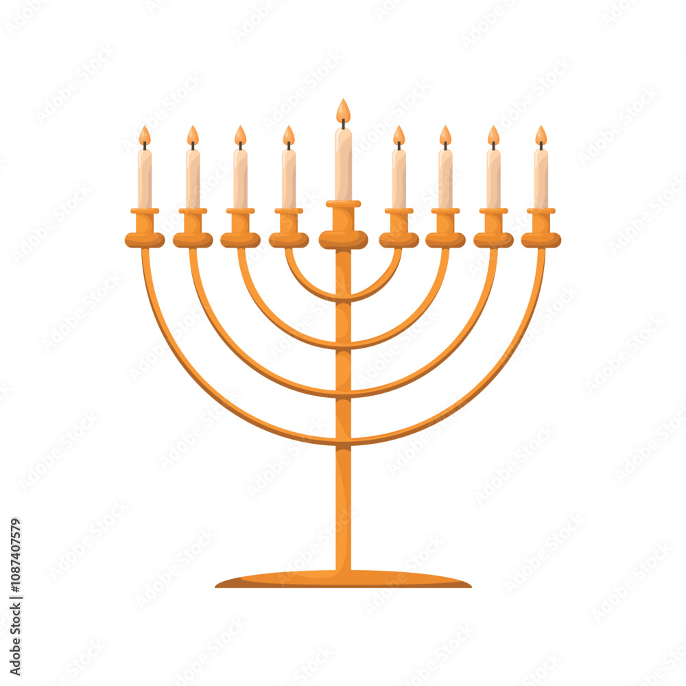Menorah Traditional Jewish Candle Judaism National element.Menorah icon vector illustration.Happy Hanukkah, Jewish Festival of Lights background for greeting concept.Isolate on white background Menorah Traditional Jewish Candle Judaism National element.Menorah icon vector illustration.Happy Hanukkah, Jewish Festival of Lights background for greeting concept.Isolate on white background