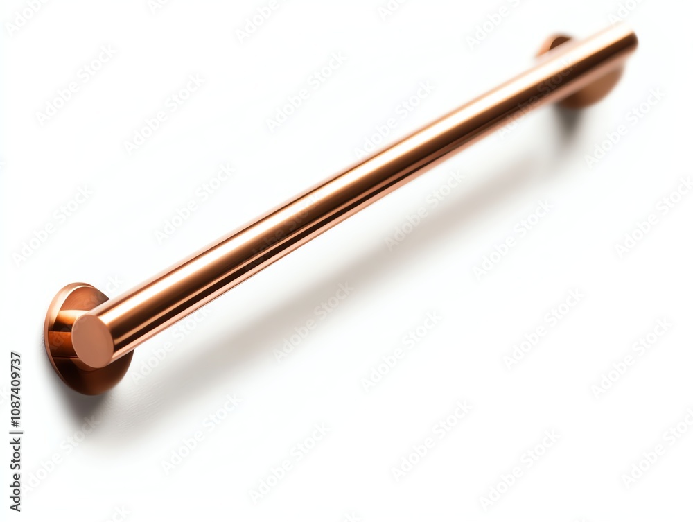 Copper bar handle, isolated on white background. Copper bar handle, isolated on white background.