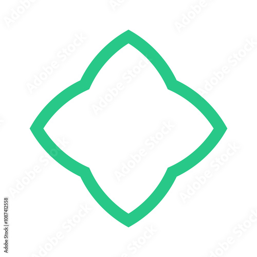 Outline floral primitive brutalist element